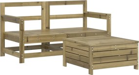 vidaXL Set canapea de grădină, 3 piese, lemn de pin tratat