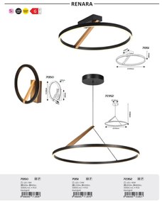 Plafoniera LED minimalista Renara negru auriu