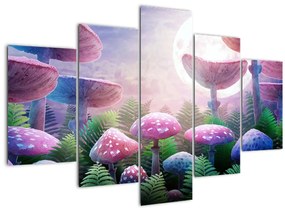 Tablou - Ciuperci sub lună plină (150x105 cm)