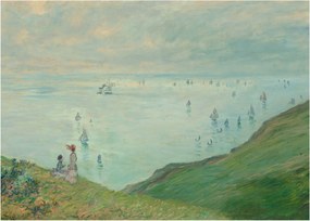 Tablou pe sticlă - Henri Fantin-Latour, Cliffs at Pourville, reproducere (70x50 cm)