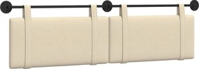 vidaXL Cap de pat suspendat Pe perete Crem 190 x 55 x 5 cm țesătură