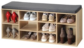 Suport pantofi cu scaun Kesper 15920, decorstejar, 103,5 x 48 x 29,5 cm