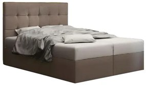 Pat matrimonial Boxspring 140 cm Duel 2 (maro) ( cu saltea și sp. depozitare). 1046445