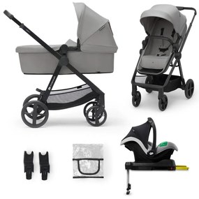 KINDERKRAFT NEWLY Classic grey 4în1 cărucior + scaun auto MINK PRO