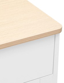 Comodă modernă cu suprafață din lemn, Alb+Culoare naturală | Aosom Romania