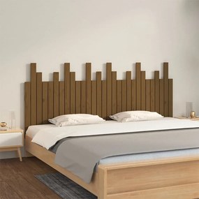824816 vidaXL Tăblie de pat de perete, maro miere 185x3x80 cm lemn masiv pin