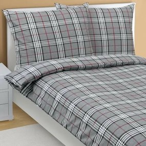 Lenjerie de pat din flanelă Bellatex Carouri gri , 140 x 220 cm, 70 x 90 cm, 140 x 220 cm, 70 x 90 cm