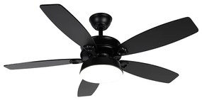 Ventilator de tavan negru cu telecomandă inclusiv LED - Malaki