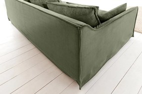 Canapea confortabila Heaven 200cm, catifea raiata verde