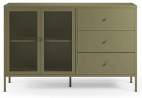 Comodă verde din metal 140x90x40 cm Fayna – Marckeric