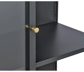 Vitrină neagră din metal 90x160 cm Carmel – Unique Furniture