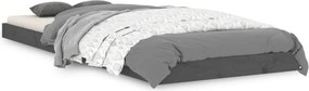vidaXL Cadru de pat mic Single, gri, 75x190 cm, lemn masiv de pin