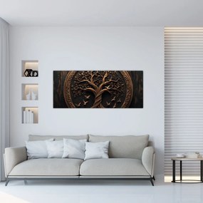 Tablou – Arborele vieții din lemn (120x50 cm)