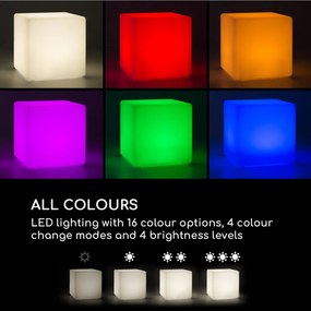 Shinecube XL, cub luminos, 40 x 40 x 40 cm, 16 culori LED, 4 moduri de lumină, alb