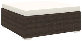vidaXL Taburet modular, 1 buc., maro, poliratan, cu pernă