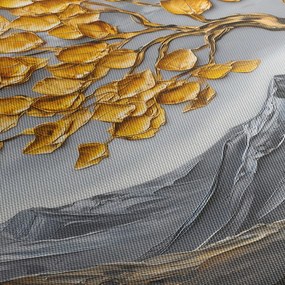 Tablou – Arbore cu frunze aurii (120x50 cm)