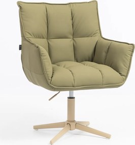 HR560CROSS Scaun Khaki Piele Ecologica Premium Soft cu Bază Crem