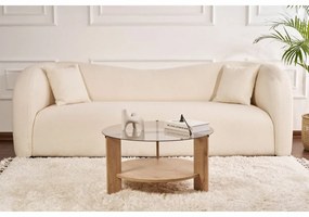 Măsuță de cafea Clara Sapphire Oak cu sticlăfumurie