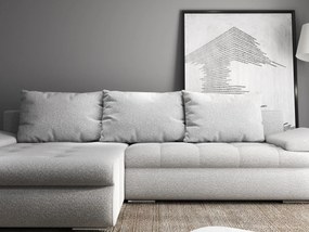 Colțar extensibil dumonde cu ladă de depozitare si sezut confortabil din spuma high-density, Leonardo Euphoria Dove 260x185 cm