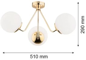 Lustră aplicată Argon 1481 TOMAR 3xE27/15W/230V alămie