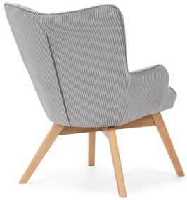 Fotoliu gri cu tapițerie din catifea reiată Niko – Ropez