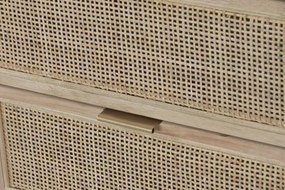 Comodă inaltă natur , din lemn de molid si rattan "Solara"