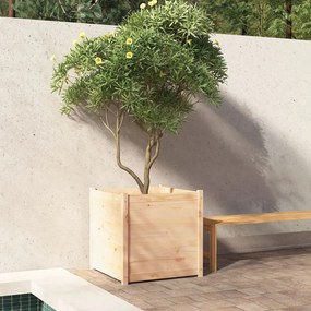 Jardiniera de gradina, 70x70x70 cm, lemn masiv de pin 1, Maro