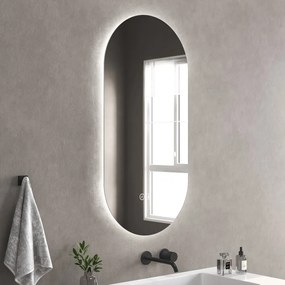 Oglinda cu iluminare si dezaburire Inter Ceramic Bruno ovala 60x120 cm