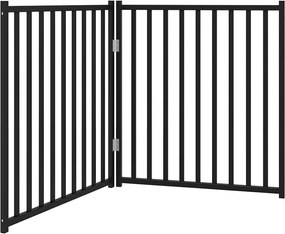 vidaXL Poartă pentru câini pliabilă 2 panouri negru, 160 cm, lemn brad