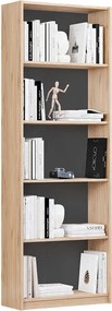 Biblioteca Adore Modern, 5 rafturi, 64x182x26 cm