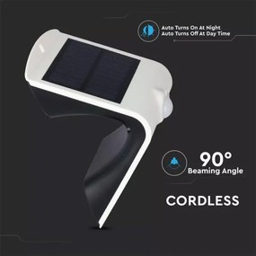LED Aplică perete solară cu senzor LED/1.5W/3,7V IP65 alb
