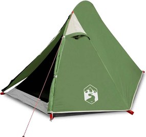 vidaXL Cort de camping cupolă pentru 2 persoane, verde, impermeabil