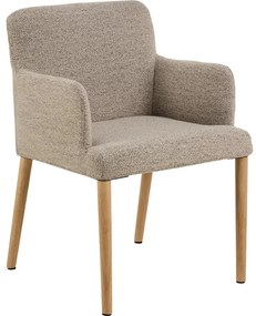 Scaun de sufragerie bej cu cotiere tapițat Zoe – Actona