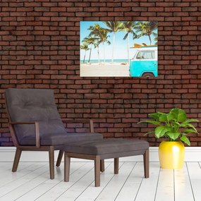 Tablou - Vintage, furgonetă, plajă (70x50 cm)