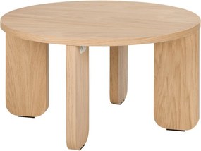 Măsuță de cafea în culoare naturală rotundă cu blat cu aspect de lemn de stejar ø 55 cm Kuvu – noo.ma