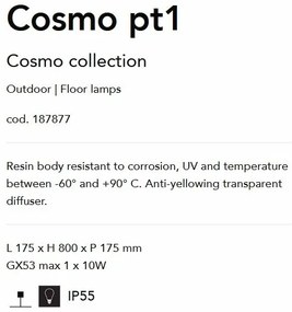 Stalp LED iluminat exterior design modern COSMO PT1 BIANCO