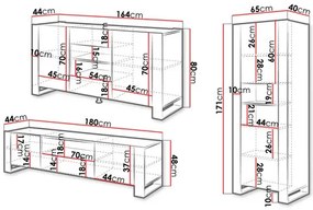 Mobilier living Elexia I (wotan + antracit). 1122128