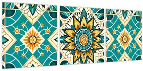 Tablou - Model turcoaz (cu ceas) (90x30 cm)
