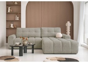 Colțar modular maro deschis extensibil/cu spațiu de depozitare (cu colț pe partea dreaptă) Lulu – Miuform