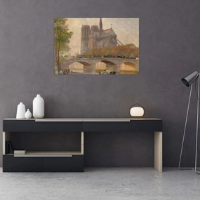 Tablou - Robert William Vonnoh, Notre Dame de Paris, reproducere (90x60 cm)