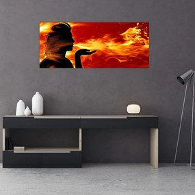 Tablou femeii în foc (120x50 cm)