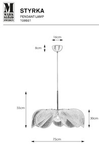 Lustră pe cablu Markslöjd 108661 STYRKA 1xE27/40W/230V d. 75 cm bej