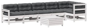 3250885 vidaXL Set mobilier de grădină cu perne, 7 piese, lemn masiv de pin