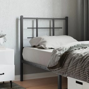 vidaXL Tăblie de pat metalică, negru, 75 cm