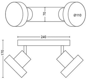 Spot LED BUKKO 2xLED/4,5W/230V Philips 50602/31/P0