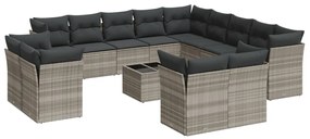 3250401 vidaXL Set mobilier de grădină cu perne,14 piesegri deschis, poliratan