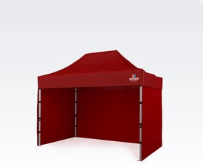 Cort profesional de grădină 2x3m ALU EXCLUSIVE (3 pereți) - cu 3 pereți - Rosu