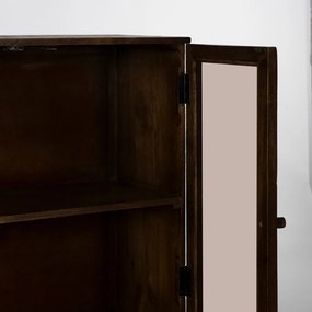 Vitrină maro din lemn de mango 80x140x40 cm Ravi – Ixia