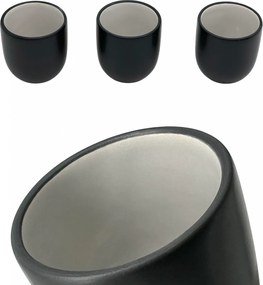 Pahar Cafea Novum Black Beauty 150ml (espresso lung cu lapte) Negru + Gri-Crem