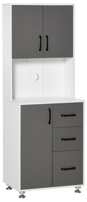 Dulap de bucatarie HOMCOM, 60x40x150cm, alb si gri | AOSOM RO